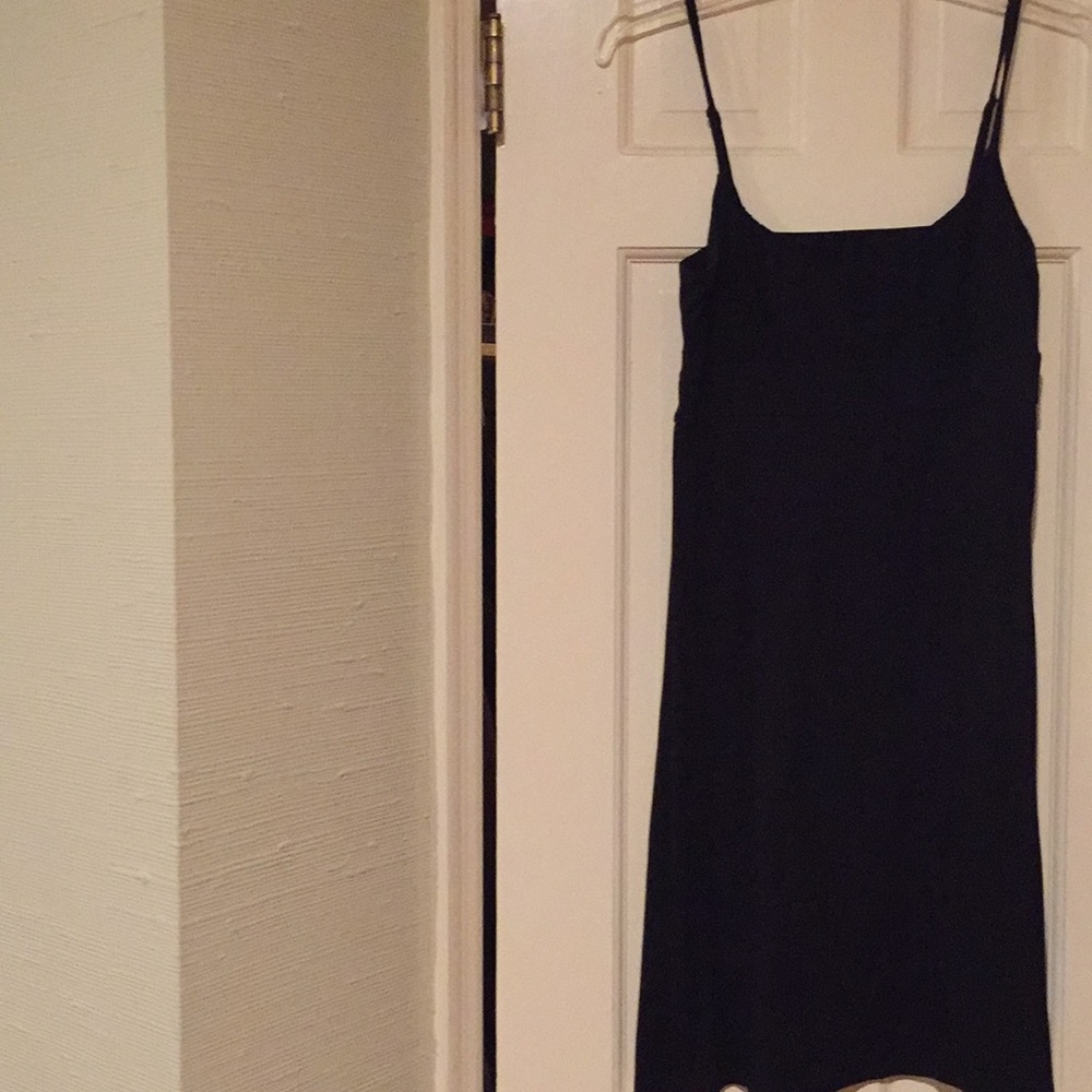 Spaghetti strap black summer dress.